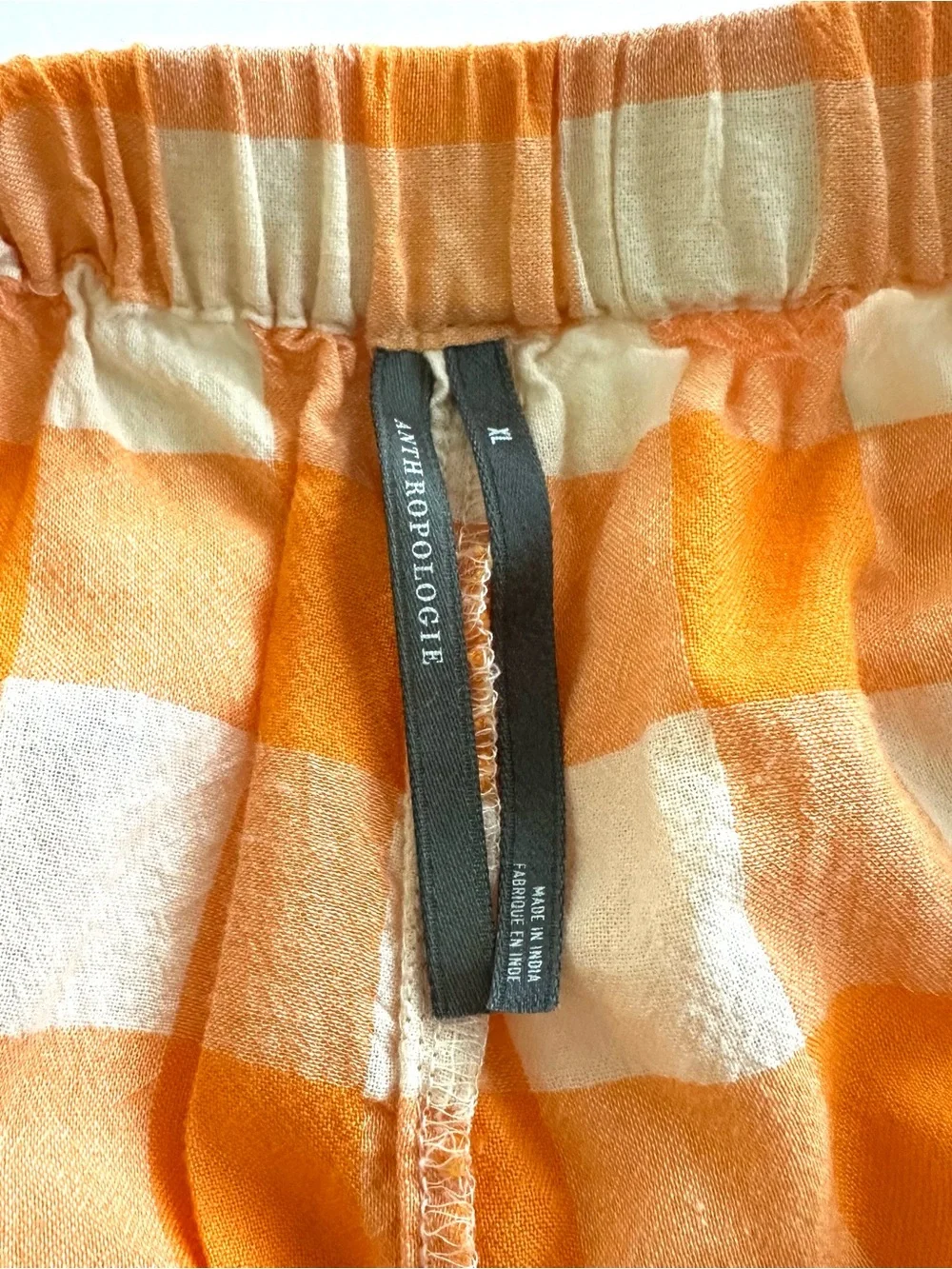 ✨Set✨LyreBird by Anthropologie Swing Tank & Barrel Boxer Pants Marigold Gingham - Picture 8 of 16